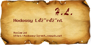 Hodossy Lóránt névjegykártya